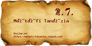 Mátéfi Tanázia névjegykártya